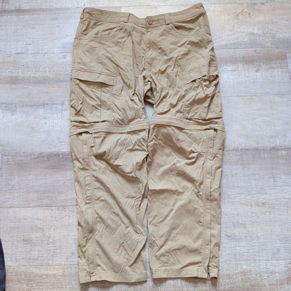 REI Co-op Sahara Convertible Hiking Pants Mens 40x30 Khaki Tan Zip Off Cargo